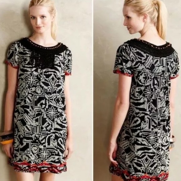 Anthropologie Dresses & Skirts - Floreat Abelia Fringe Embroidered Beaded Dress